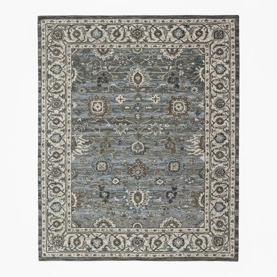 loomBloom Multi Size Light Blue Hand Tufted Handmade Modern & Contemporary Floral Wool Oriental Area Rug