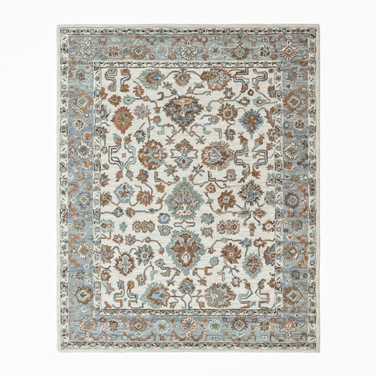 loomBloom Multi Size Beige Hand Tufted Handmade Modern & Contemporary Floral Wool Oriental Area Rug