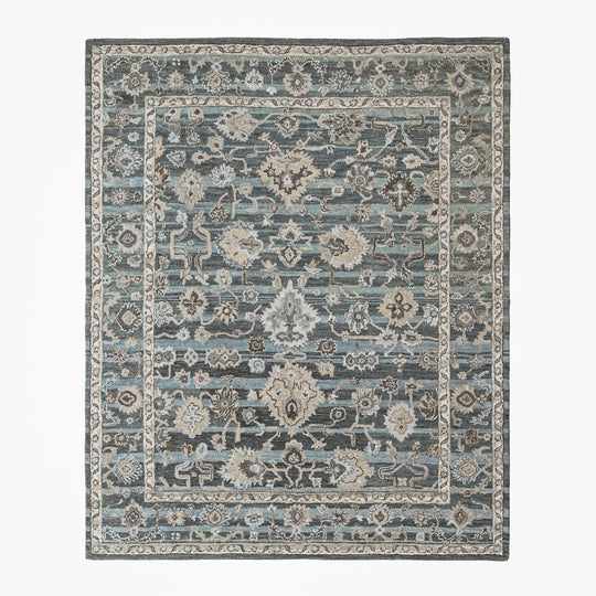 loomBloom Multi Size Blue Hand Tufted Handmade Modern & Contemporary Floral Wool Oriental Area Rug