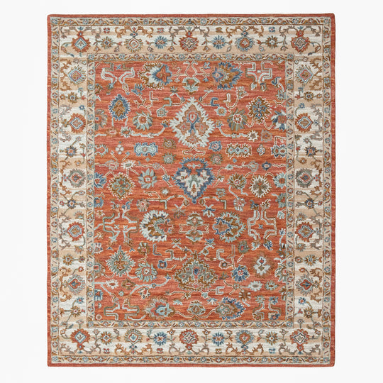 loomBloom Multi Size Rust Hand Tufted Handmade Modern & Contemporary Floral Wool Oriental Area Rug