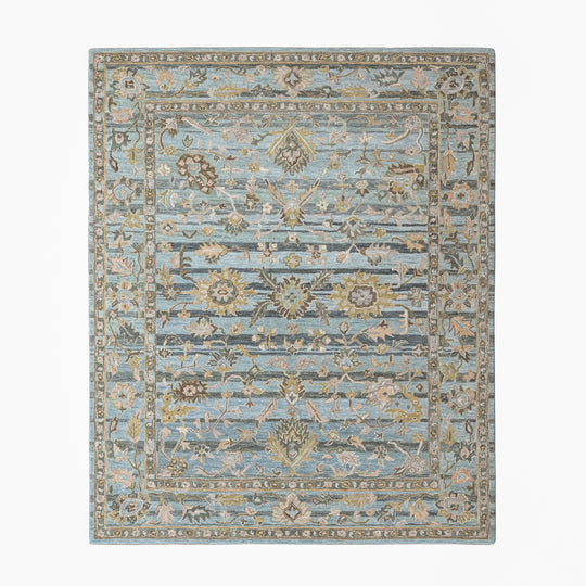 loomBloom Multi Size Blue Hand Tufted Handmade Modern & Contemporary Floral Wool Oriental Area Rug