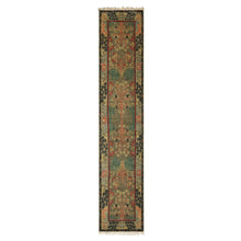 LoomBloom Multi Size Green Hand Knotted Arts & Crafts/Mission Donegal  Wool Oriental Area Rug
