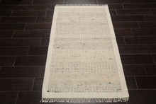 3x5 Ivory, Gray, Color Hand Woven Tribal Wool Modern Oriental Rug