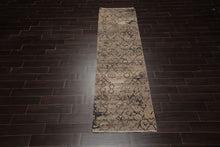 Runner Taupe, Gray, Beige Color Hand Knotted Oushak Wool Modern Oriental Rug