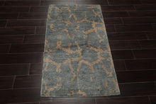 3x5 Blue, Baige, Slate Color Hand Knotted Tibetan Wool Modern Oriental Rug