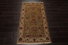 3x5 Gold, Beige, Rust Color Hand Knotted Agra Wool Traditional Oriental Rug