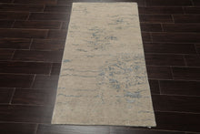 3x5 Gray, Tone on Tone Gray, Color Hand Knotted Tibetan Wool and Silk Modern & Contemporary Oriental Rug