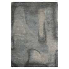 10x14 Gray, Beige, Celadon Color Hand Knotted Sherpa Wool and Silk Modern Oriental Rug