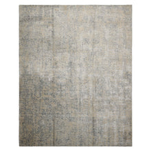 8x10 Gray, Beige, Slate Color Hand Loomed Sherpa Wool and Silk Modern Oriental Rug