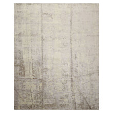 8x10 Lavender, Mint, Gray Color Hand Loomed Sherpa Wool and Silk Modern Oriental Rug