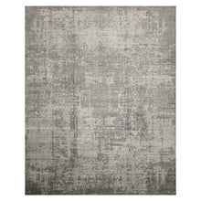 8x10 Tone on Tone Gray, , Color Hand Loomed Sherpa Wool and Silk Modern Oriental Rug