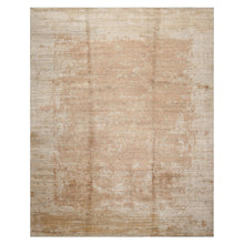 8x10 Beige, Peach, Gray Color Hand Loomed Sherpa Wool and Silk Modern Oriental Rug
