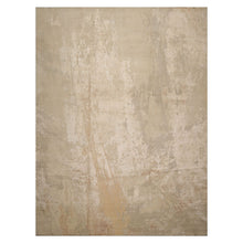 9x12 Beige, Gray, Taupe Color Hand Knotted Sherpa Wool and Silk Modern Oriental Rug