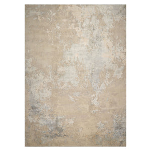 10x14 Beige, Gray, Ivory Color Hand Knotted Sherpa Wool and Silk Modern Oriental Rug