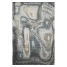 6x9 Gray, Beige, Blue Color Hand Knotted Sherpa Wool and Silk Modern Oriental Rug