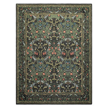 Multi Size Charcoal Sage Rose Color Hand Hooked William Morris Wool Traditional Oriental Rug