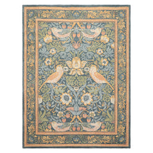 Multi Size Teal Aqua Peach Color Hand Hooked William Morris Wool Traditional Oriental Rug