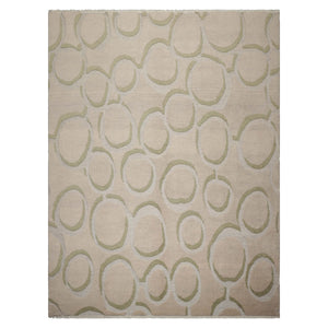 9x12 Gray, Beige, Sage Color Hand Knotted Sculpted Wool Modern Oriental Rug