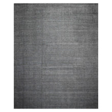 12x15 Gray, Slate, Brown Color Hand Knotted Ribbed Wool Contemporary Oriental Rug