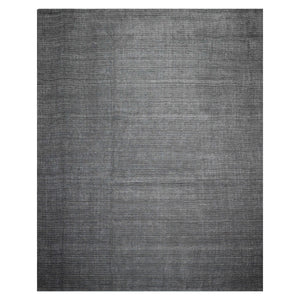 12x15 Gray, Slate, Brown Color Hand Knotted Ribbed Wool Contemporary Oriental Rug