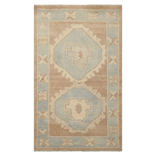 3x5 Camel, Ivory, Aqua Color Hand Knotted Turkish Wool Arts & Crafts/Mission Oriental Rug