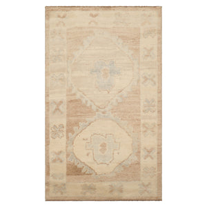 3x5 Beige, Brown, Slate Color Hand Knotted Turkish Wool Arts & Crafts/Mission Oriental Rug