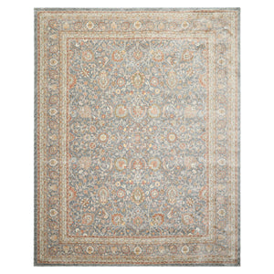 Multi Size Slate Rust Aqua Color Machine Made Persian Polypropylene Traditional Oriental Rug