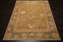8x10 Mustard, Taupe, Ivory Color Hand Knotted Tibetan Wool Traditional Oriental Rug