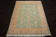 8x10 Aqua, Rose, Lavender Color Hand Knotted Tibetan Wool Arts & Crafts  Oriental Rug