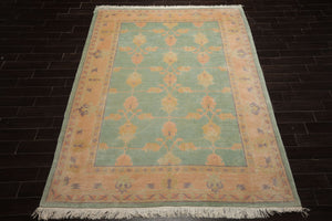8x10 Aqua, Rose, Lavender Color Hand Knotted Tibetan Wool Arts & Crafts  Oriental Rug