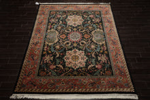 8x10 Black, Rose, Blue Color Hand Knotted French Aubusson Savonnerie New Zealand Wool Traditional  Oriental Rug