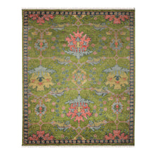 Multi Size Green Pink Navy Color Hand Knotted Turkish Oushak 100% Wool Traditional Oriental Rug
