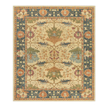 Multi Size Light Gold Blue Burnt Orange Color Hand Tufted  Wool  Oriental Rug