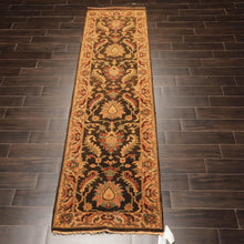 Multi Size Brown Gold Aqua Color Hand Knotted Agra Wool Traditional Oriental Rug