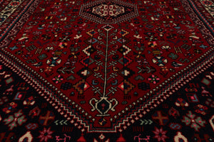 3x5 Red, Navy, Ivory Color Hand Knotted Abadeh Wool & Silk Traditional Oriental Rug