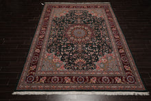 9x12 Emerald, Burgundy, Aqua Color Hand Knotted Sino Persian Wool & Silk Traditional Oriental Rug