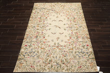 5x8 Beige, Sage, Lavender Color Hand Woven French Needlepoint Wool Traditional Oriental Rug