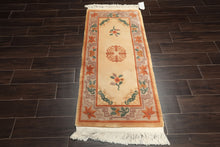 2x4 Ivory, Taupe, Brown Color Hand Knotted Chinese Art Deco Wool Traditional Oriental Rug