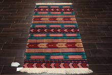 4x6 Turquoise, Blush, Lavender Color Hand Knotted Tibetan Wool Modern & Contemporary Oriental Rug