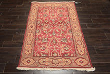 4x6 Rose, Tan, Ivory Color Hand Knotted Nourison Nourmak Soumak Wool Transitional Oriental Rug