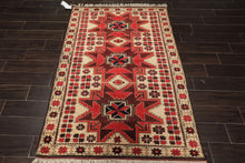 4x6 Ivory, Red, Maroon Color Hand Knotted Turkish Kula Wool Traditional Oriental Rug