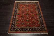 6x9 Rose, Navy, Gold Color Hand Knotted French Aubusson Savonnerie New Zealand Wool Traditional Oriental Rug