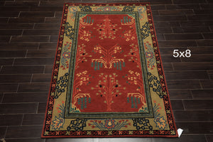 LoomBloom Multi Size Rose Hand Tufted Traditional Arts & Crafts Wool Oriental Area Rug