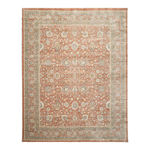 Multi Size Rust Ivory Aqua Color Machine Made Persian Polypropylene Traditional Oriental Rug