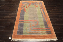 5x7 Gray, Sage, Caramel Color Hand Knotted Tibetan Wool Transitional Oriental Rug
