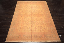 9x12 Beige, Celadon, Light Peach Color Hand Knotted Oushak Wool Traditional Oriental Rug