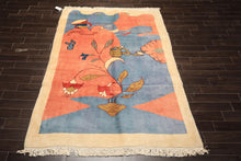 6x9 Blue, Blush, Lime Color Hand Knotted Gabbeh Wool Modern & Contemporary Oriental Rug