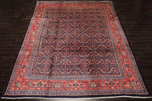 10x14 Navy, Coral, Blue Color Hand Knotted Bidjar Wool Traditional Oriental Rug