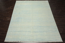9x12 Ivory, Aqua, Color Hand Knotted Tibetan Wool & Silk Modern & Contemporary Oriental Rug