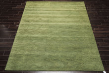 8x10 Warm Green, , Color Hand Woven  100% Wool Modern & Contemporary Oriental Rug